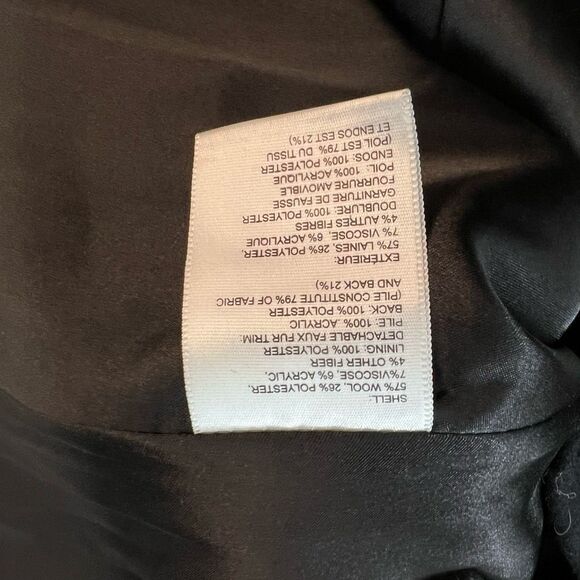 Laundry By Shelli Segal Fur Wide Collared Full Zip Fit & Flare Dress Coat Sz 14 - Picture 9 of 11